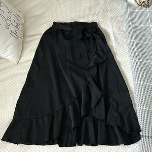 Black Tiered Skirt with Tie-Small